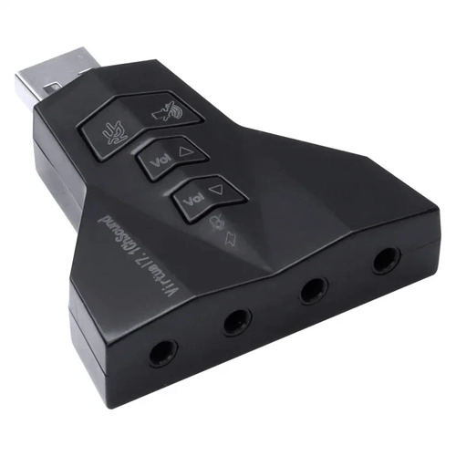 ADAPTADOR PLACA DE SOM USB 4 PORTAS P2 – COMPATÍVEL COM PS3 – A4PUSBM – VINIK