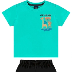 Conjunto Camiseta Manga Curta e Shorts Moletom Beeloop Masculino