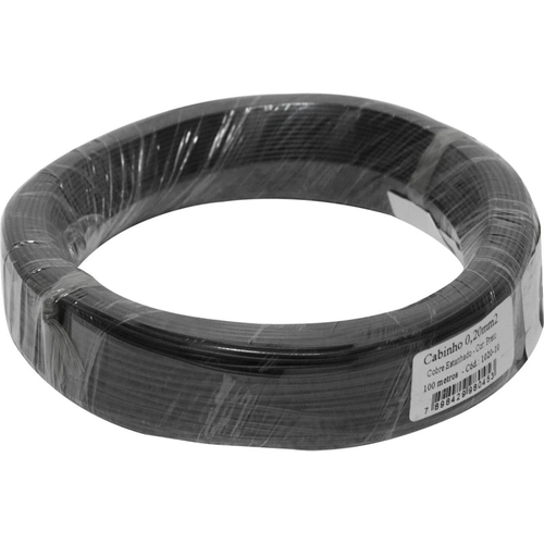 Fio Cabinho 0,20mm Preto Rl100m Tiaflex
