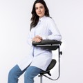 Cadeira Mocho Ergonômico Exclusiva 360° Graus Com Apoio e Suporte Preta