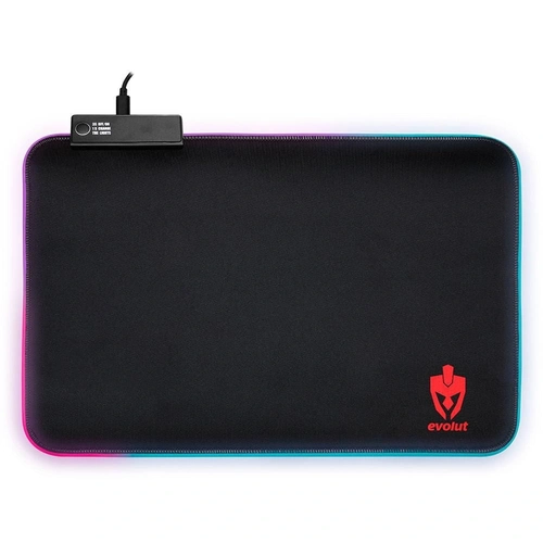 Mouse Pad Evolut EG410 Medio RGB Preto - 350x250mm