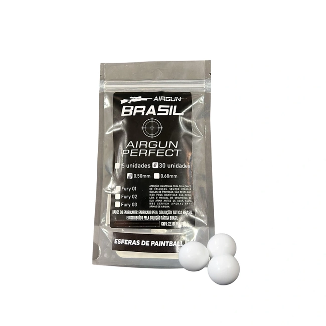 Munição Airgun Esfera de Plástico.50 - 30 Unidades