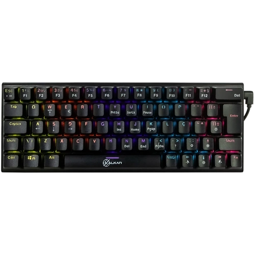 Teclado Mecanico Gamer Kalkan Loki 60% Preto Switch Marrom - KLK00015