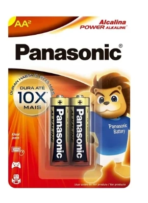 Pilha AA Panasonic c/2 unidades. Alcalina