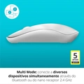 Mouse Sem Fio Rapoo Bluetooth Branco - Ra012