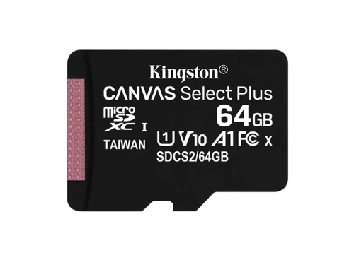 Cartão de Memória Kingston Canvas Select Plus microSD 64GB com Adaptador - SDCS2/64GB