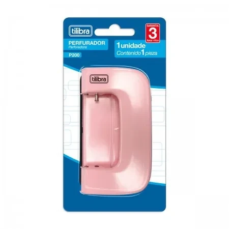 Perfurador 2 Furos para 10 Folhas P200 Rosa - Tilibra
