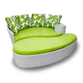 Chaise Redonda de Alumínio e Fibra Sintética  com Puff 200X200cm Imperatriz