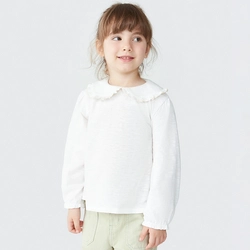 Blusinha Manga Longa com Gola Boneca Off White Hering - Feminina