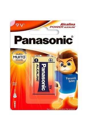 Bateria 9V Panasonic c/ 1 unidades. Alcalina