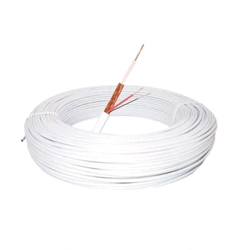 Cabo Coaxial Flexivel Cftv 4,0mm Multitoc 80% Malha Cobre +2 Alimentacoes Internas Branco 100m