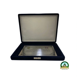 Placa Homenagem Personalização Gravação Estojo Veludo