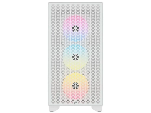 Gabinete Corsair 3000d Argb Branco Lateral de Vidro Temperado Atx