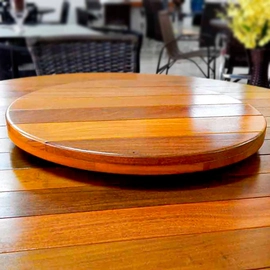 Prato Giratório de Madeira para Mesa de Jantar 60cm Salvador