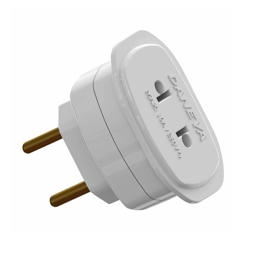 Adaptador Universal 2 Pinos 10a/250v Branco Dn1658