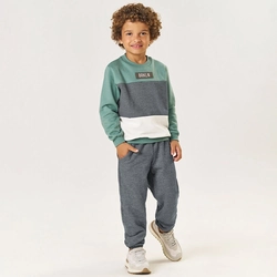 Conjunto Blusa e Calça Moletom Felpado BRKLN Verde Tileesul - Masculino