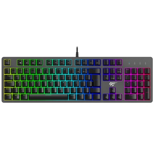 Teclado Gamer Mecânico Havit RGB USB - HV-KB492L Brown