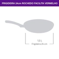 Frigideira Rochedo Facilita Vermelho 24cm - Cxm / 6