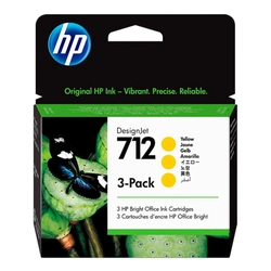 Cartucho De Tinta Hp 712 Amarelo Pluk 29ml 3 Unidades - 3ed79a
