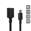 Cabo Adaptador Otg Micro Usb P/ Usb a 2.0 - Preto - 15cm - Pamup-15