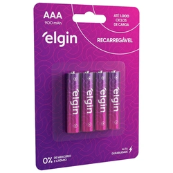 Pilha Recarregavel Elgin Aaa 900mah C/4 - 82169