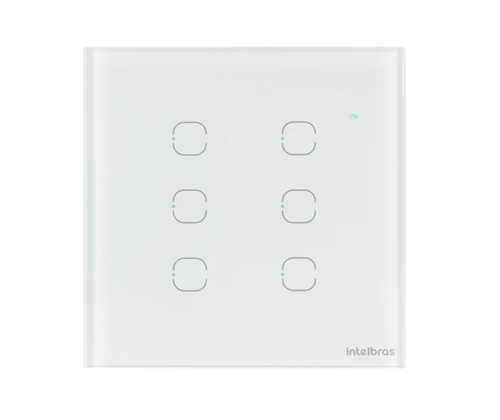 Interruptor touch, inteligente, Wi-Fi, 6 teclas