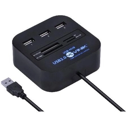 Hub Usb 2.0 Com Leitor de Cartão Sd, Micro Sd, Ms, M2 e Tf