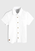 Camisa Manga Curta Branca com Botões Hering - Masculina