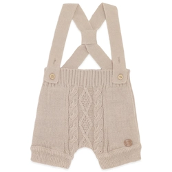 Jardineira Curta Tricot - Cáqui Masculino