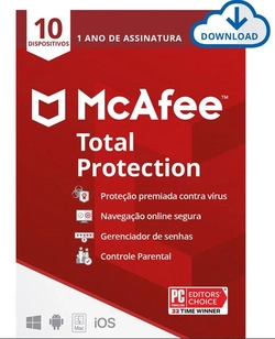 Total Protection Mcafee 10 Dispositivos 12 Meses Produto Físico - Macf0006-box