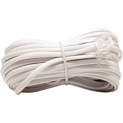 Cabo Extensao Liso Telefone 6x2 10m Branco Loud