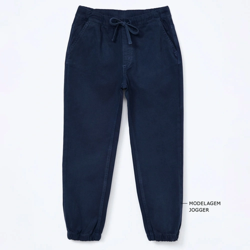 Calça Sarja Jogger Azul Marinho Hering - Masculina