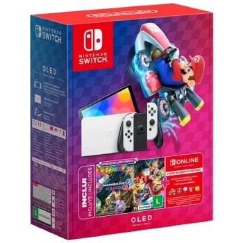 Console Nintendo Switch Oled Com Mario Kart 8 - Nshw07772901fgr