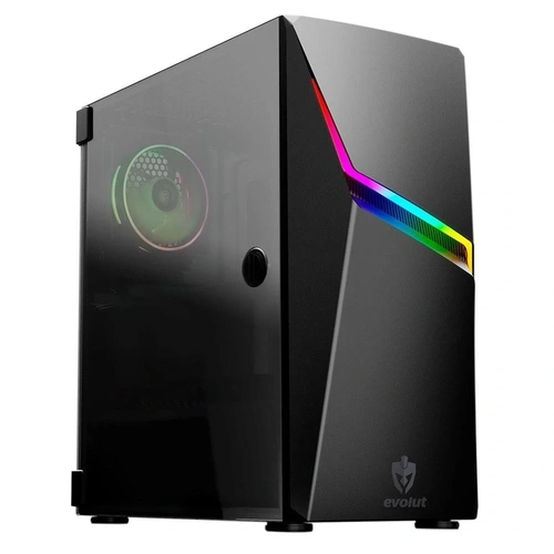 Gabinete Gamer Evolut Ashe Mid Tower RGB com FAN Lateral em Vidro - Eg811
