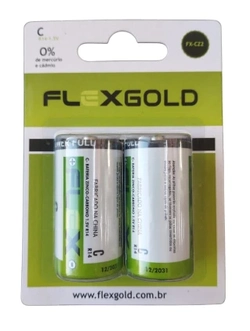 Pilha C média Flex c/2 unid. Comum