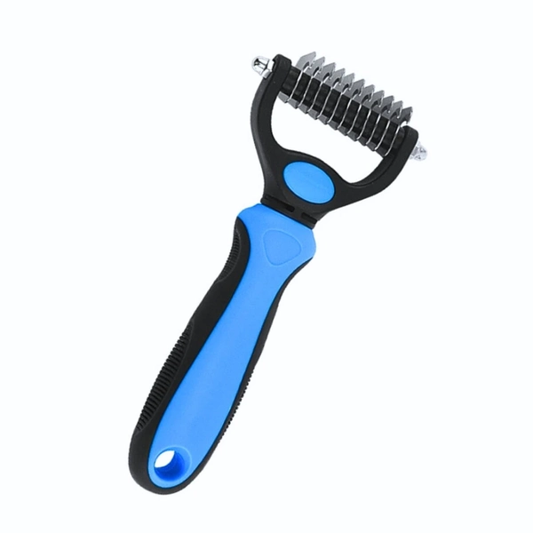 Rasqueadeira Desembaraçadora de Pelos Azul M para Cães e Gatos