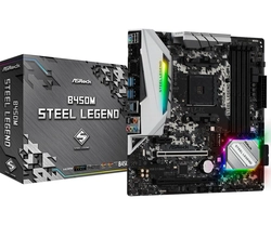 Placa Mãe Asrock Am4 B450m Steel Legend 4xddr4 Dimm 128gb 2xusb2.0 4xusb3.2 Hdmi/d-port 1xm.2 Rede Giga 2xpcie