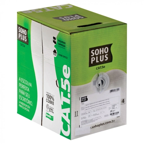 Cabo Lan U/utp Cat.5e 24 Awg 4 Pares Cmx Caixa C/ 305 Metros Branco 100% Cobre 23200101