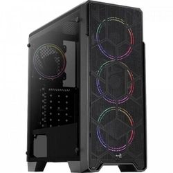 Gabinete Gamer Aerocool Ore Saturn Preto Rgb Lateral Acrílico