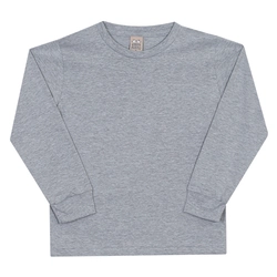 Camiseta Manga Longa com Punho Mescla Randa Mundu - Menino