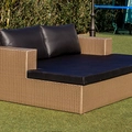 Chaise em Alumínio Epóxi e Fibra Sintética 210X170 cm Dourados