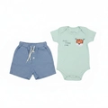 Conjunto Body Manga Curta e Bermuda Mescla Baby Awesome Dude Masculino