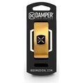 Damper Em Couro e Tag Em Metal Dourado Metalico Dmmd02