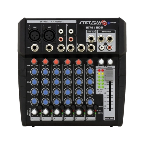 Mesa De Som Stetsom Stm1206 6 Canais 12v