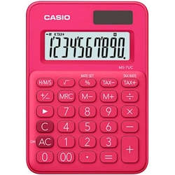 Calculadora de Mesa Casio 10 Dígitos Com Cálculo de Horas - Ms-7uc-rd-n-dc Pink