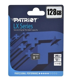 Cartão de memoria MicroSD Patriot LX Series, 128GB, UHS-1, Class 10, 80 MB/s e 10MB/s - PSF128GMDC10