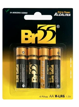 Pilha AA BR55 c/4 unidades. Alcalina