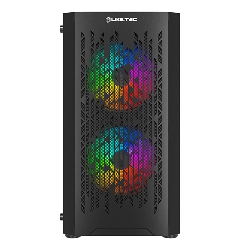 Gabinete Gamer Liketec Dark Revolution, RGB, Mid-Tower, 3x Fans, Vidro Temperado, M-ATX LC-MT-REVOLUTION-2051