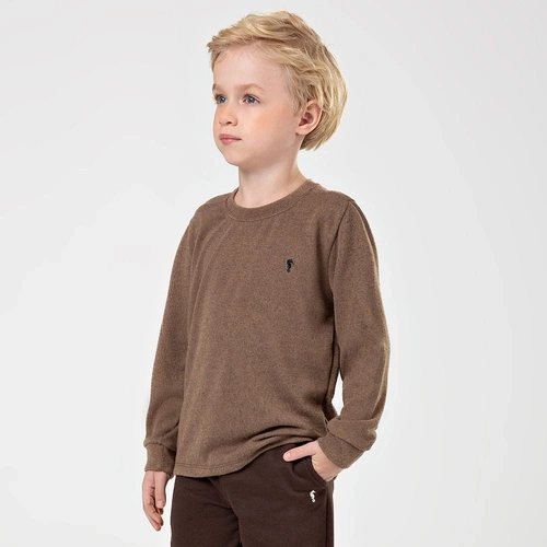 Camiseta Manga Longa em Malha Tricot Onda Marinha - Masculina