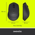 Mouse Logitech M280, Preto, Sem Fio - 910-004284